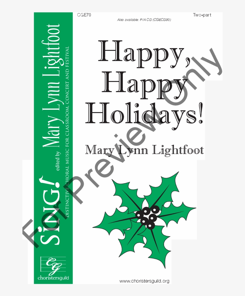 Thumbnail Happy, Happy Holidays - Qty 8: Happy, Happy Holidays! (2-part Choir) By Mary, transparent png #134496