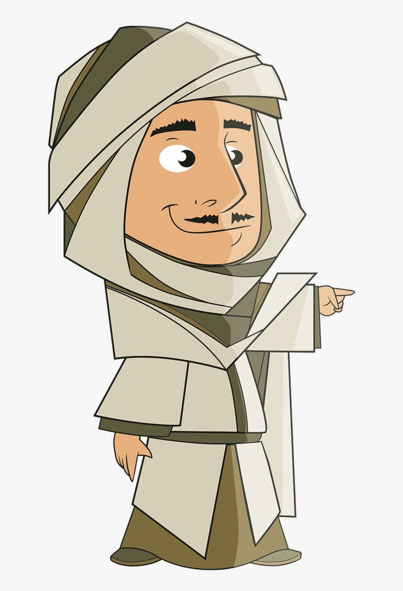 Arab Clipart Turban Boy - Arab Man Cartoon Png, transparent png #134517