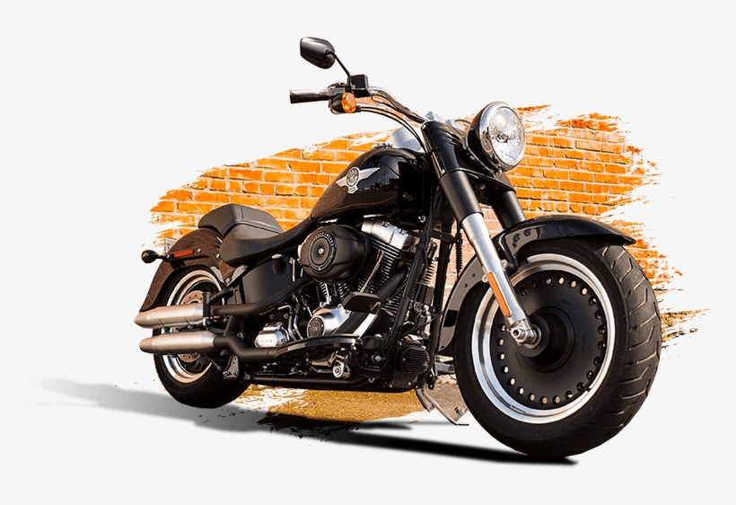 Picture Black And White Library Harley Drawing Motorbike - Harley Fat Boy, transparent png #134733