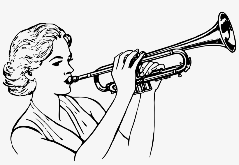 This Free Icons Png Design Of Woman Playing Trumpet, transparent png #135160