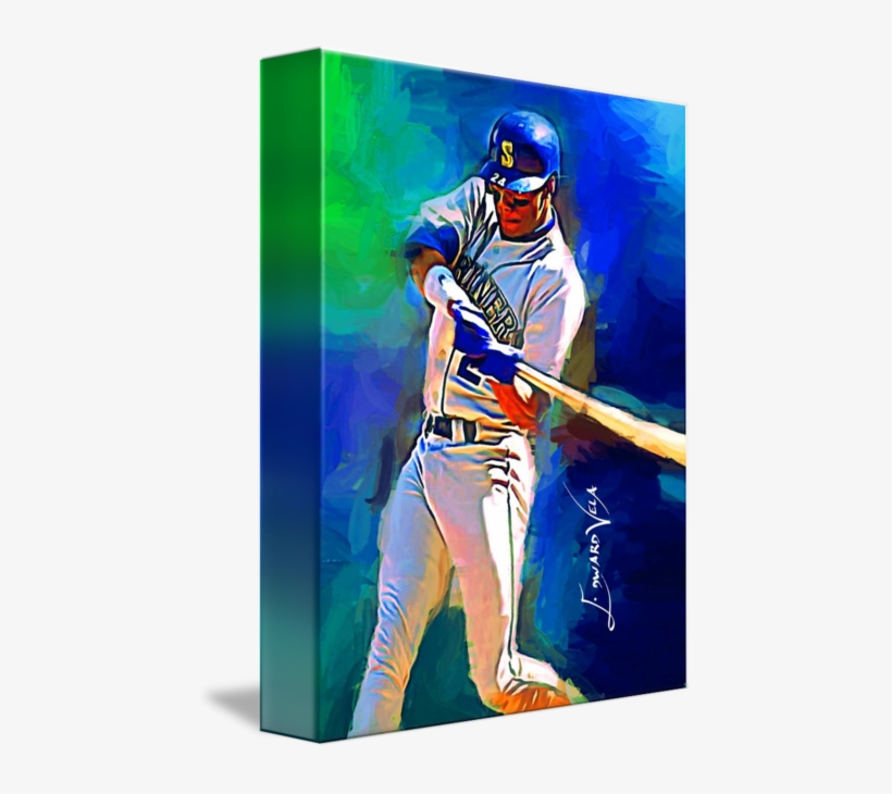 Ken Griffey Jr Art By Edward Vela Baseball Player Free