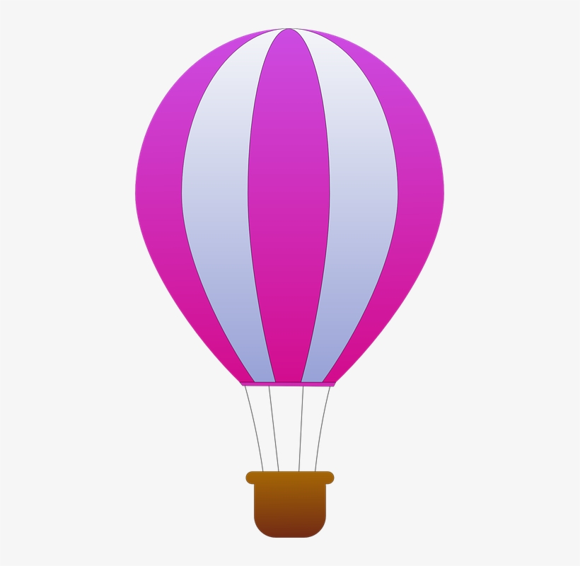 Free Vector Maidis Vertical Striped Hot Air Balloons - Hot Air Balloon Purple, transparent png #135785