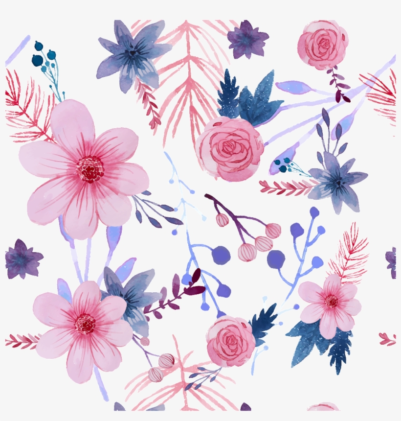 Este Fondos Es Hermosa Acuarela Corona De Flores Pintado - Desenho Floral Png, transparent png #135895