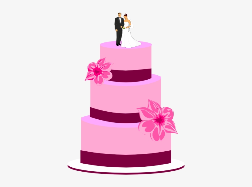 Wedding Cake Png Transparent Images - Pink Wedding Cake Clipart, transparent png #136689