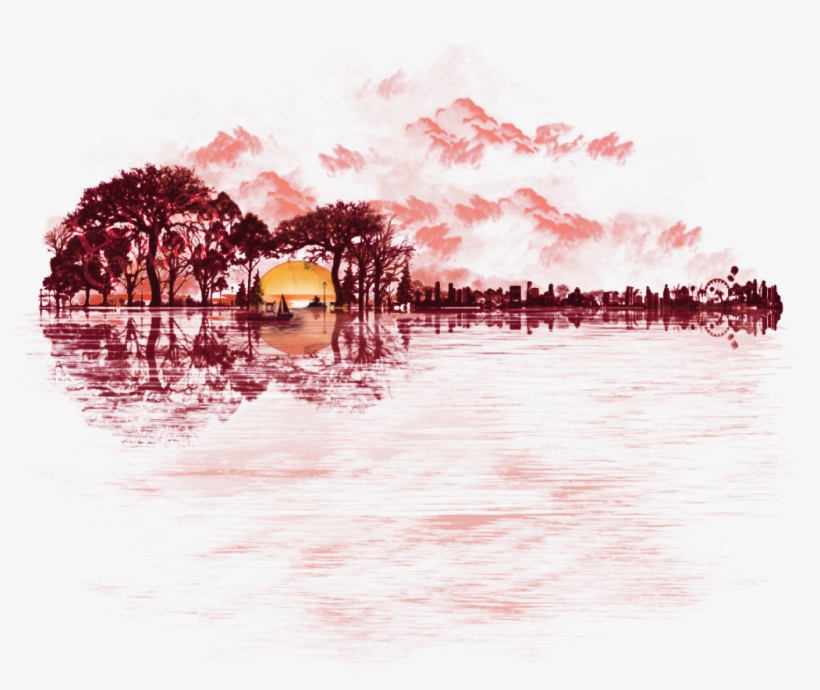 Lovies-sunset - Reflection, transparent png #136850