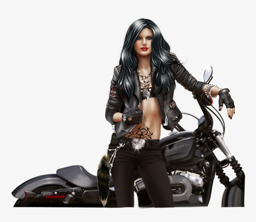 Pinup Drawing Motorcycle - Clip Art, transparent png #136874