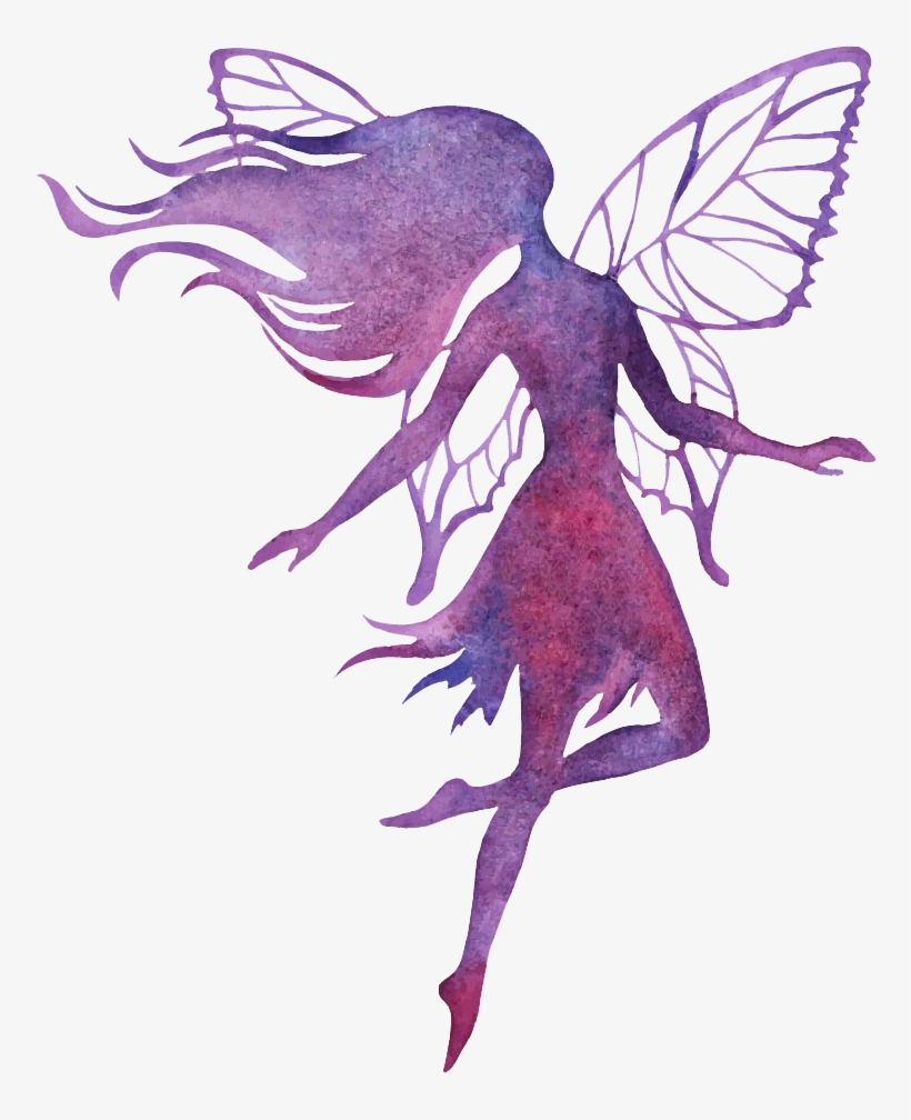 Fairy Png - Fairy Silhouette Png Purple, transparent png #136899