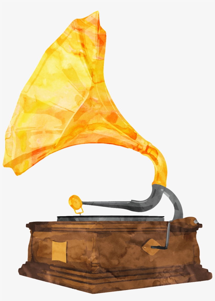 This Graphics Is Golden Horn Cartoon Transparent About - Old Fashioned Record Playerr Png, transparent png #137083