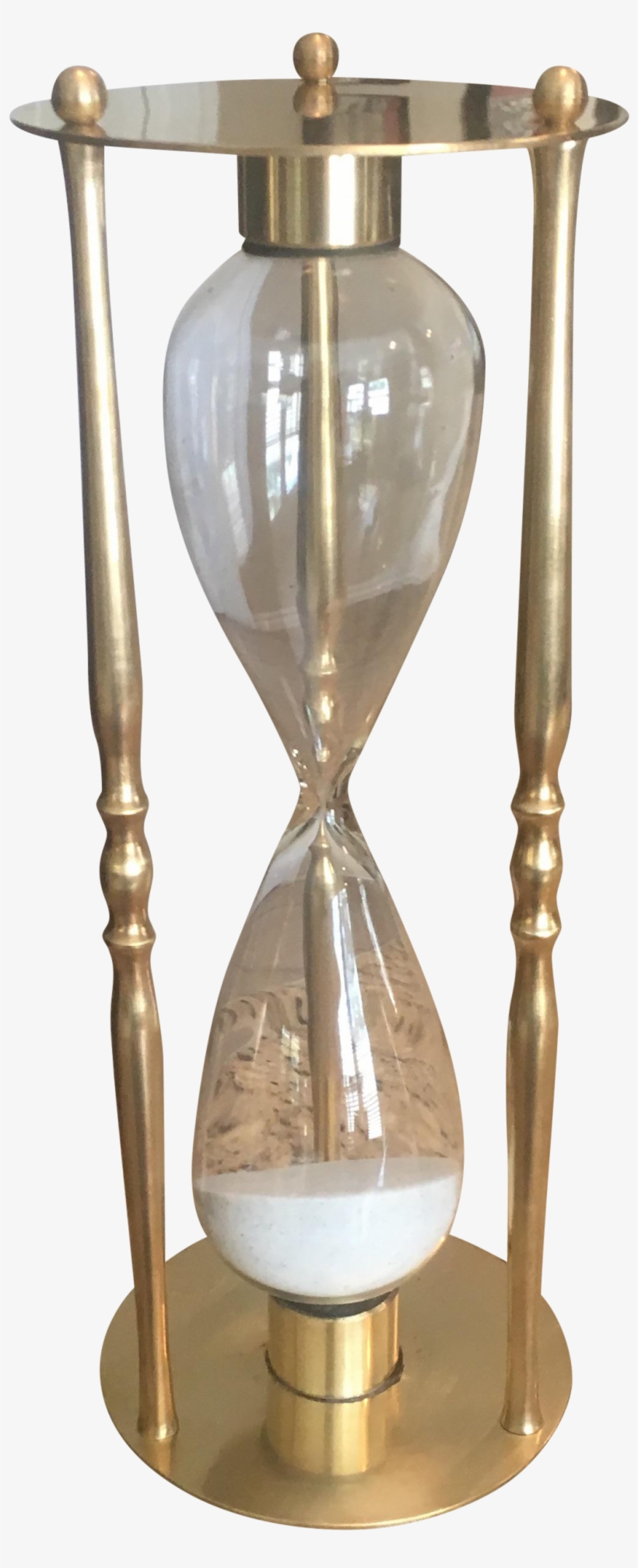 Black Sand Hourglass Vintage Mid Century Brass Hourglass - Hourglass, transparent png #137165