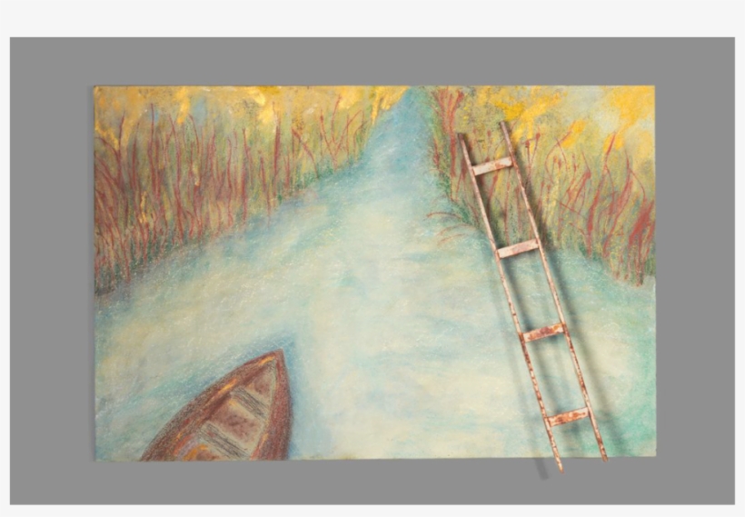 This Painting, That Combines A Metal Ladder, Came To - Watercolor Paint, transparent png #137259