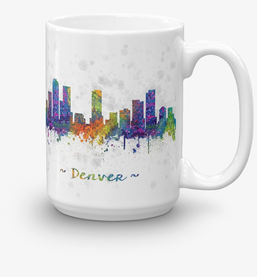 Denver Skyline Watercolor Drawing Coffee Mug - Coffee Mug, transparent png #137783