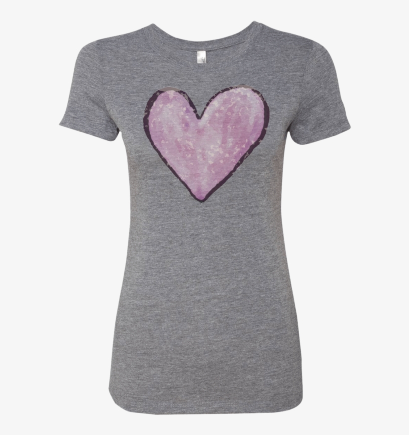 Watercolor Heart - Women's T-shirt - Shirt, transparent png #138097