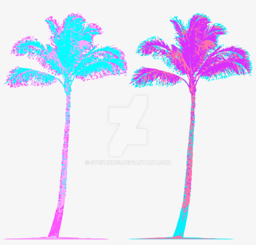 Palm Trees Vaporwave Aesthetic - Vaporwave Png, transparent png #138490