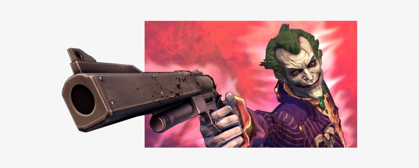 Joker With Gun Photo - Batman Arkham Asylum Joker Png, transparent png #138729