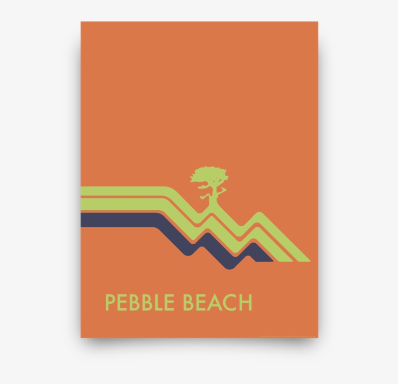 Pebble Beach Waves Orange Giclée Print - Pebble Beach, transparent png #138797