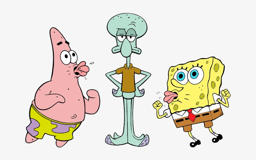 Spongebob Patrick And Squidward Png Svg - Spongebob And Squidward Png, transparent png #139181