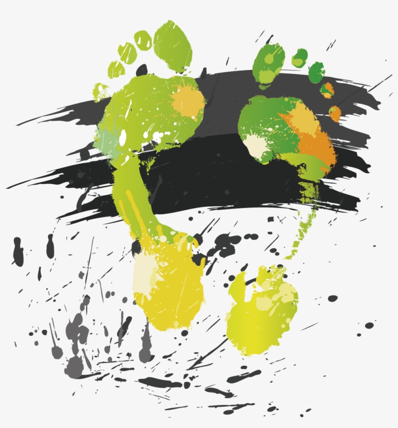 Drawing Footprints Watercolor - Huellas Acuarela Png, transparent png #139404