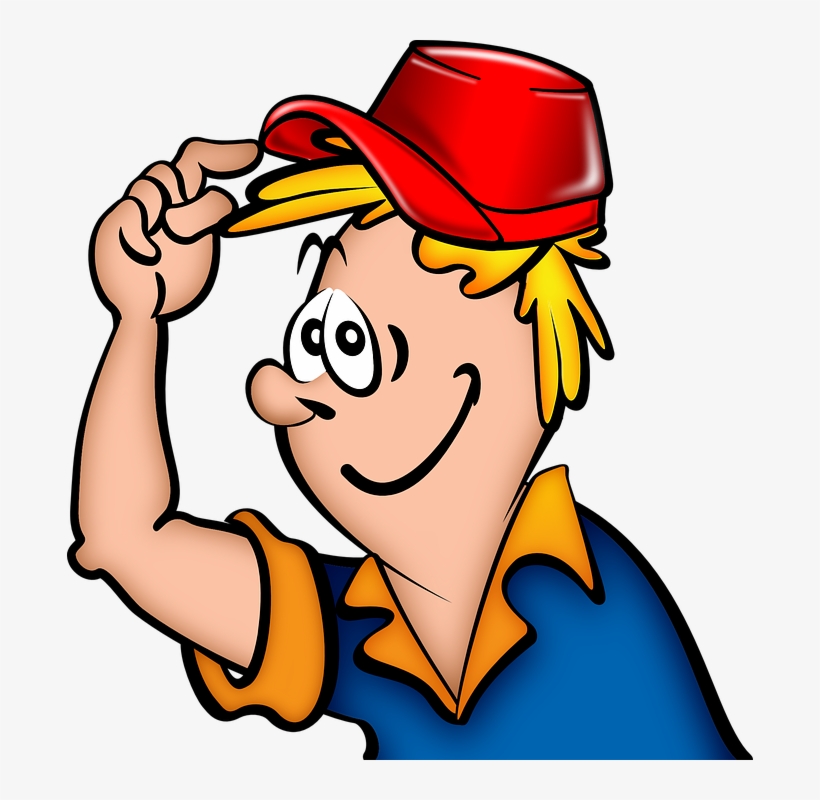 Teenager Cap Red - Man With A Hat Clipart, transparent png #1301516