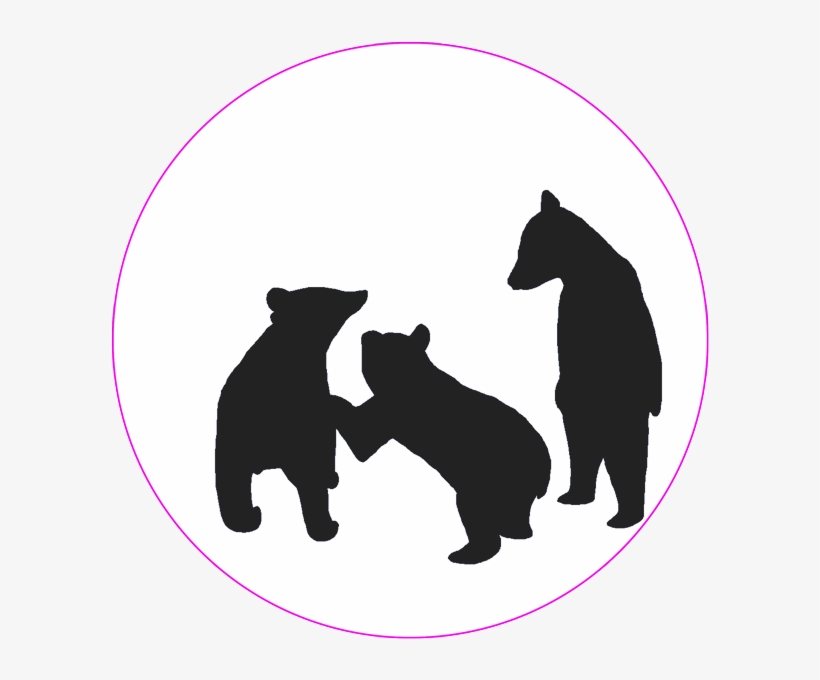 Black Bears - Silhouette Bear Cubs Playing, transparent png #1301624