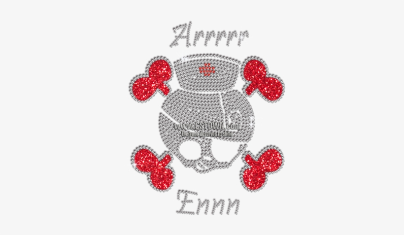 Crystal Skull In Nurse Hat Iron-on Rhinestone Transfer - Cross-stitch, transparent png #1301737