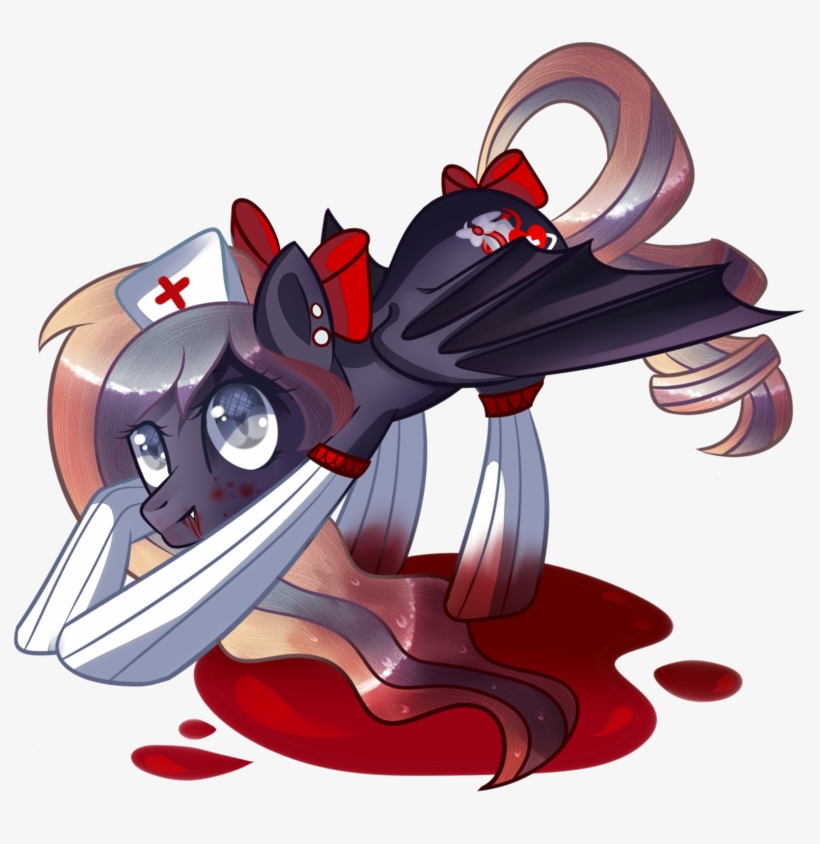 Xvivido, Bat Pony, Blood, Cute, Grimcute, Hat, Nurse - Filename, transparent png #1301766