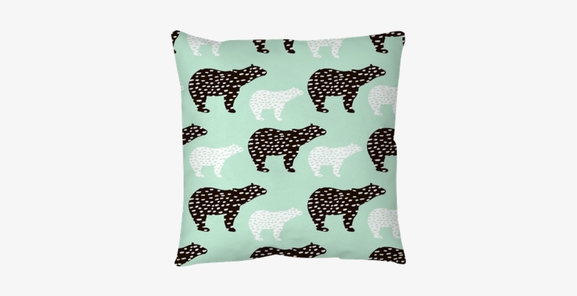 Seamless Pattern With Polar Bear Silhouette - Polar Bear, transparent png #1301872