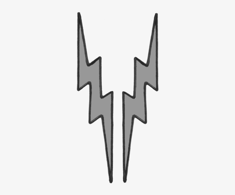 Silver/grey Lightning Bolts 10″ Embroidered Reflective - Embroidery, transparent png #1302771