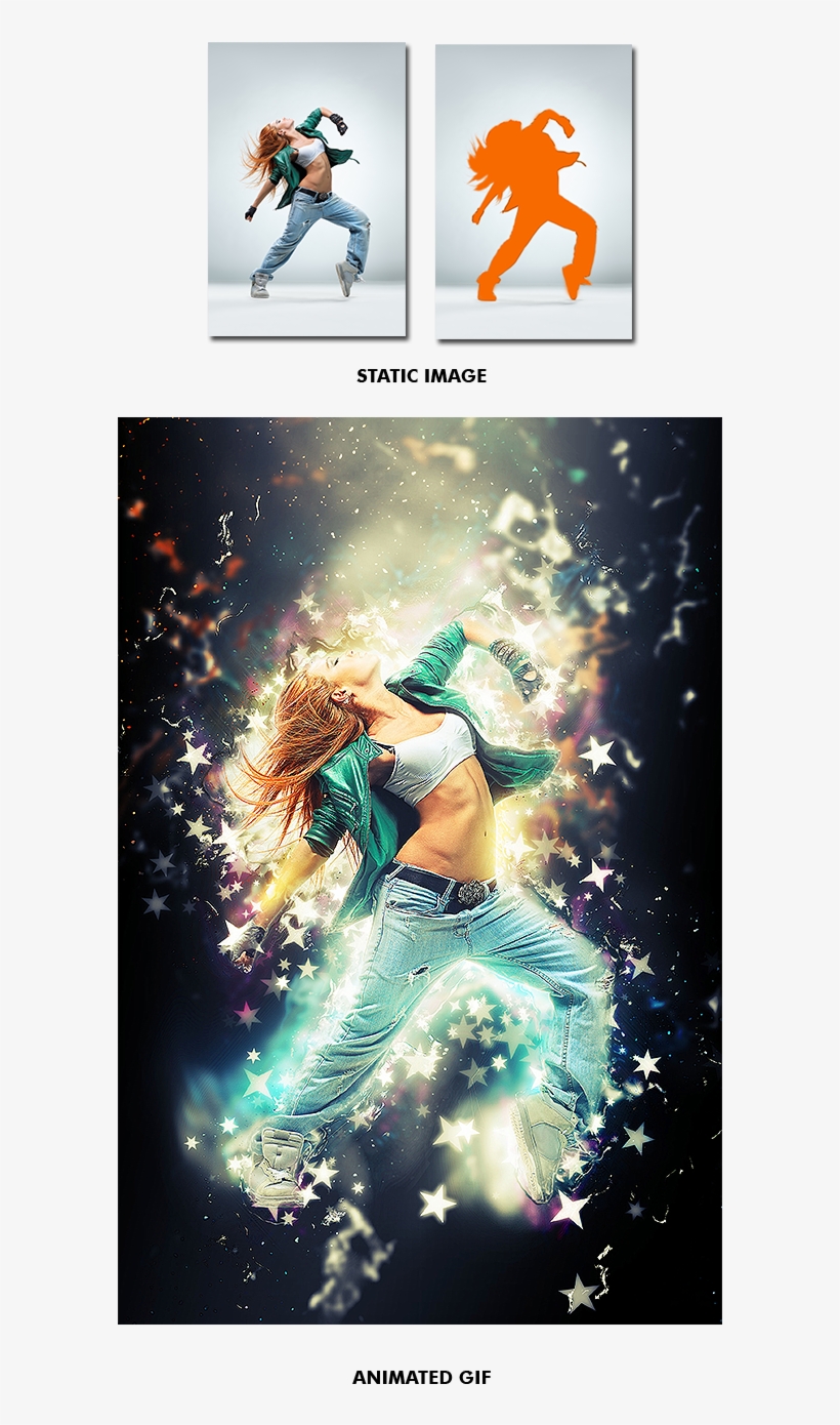 Gif Animated Stars Wave Photoshop Action - Stars & Wave, transparent png #1302838