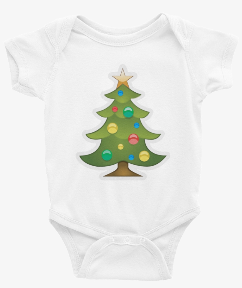 Emoji Baby Short Sleeve One Piece - Xmas Tree Emoji Png, transparent png #1302864