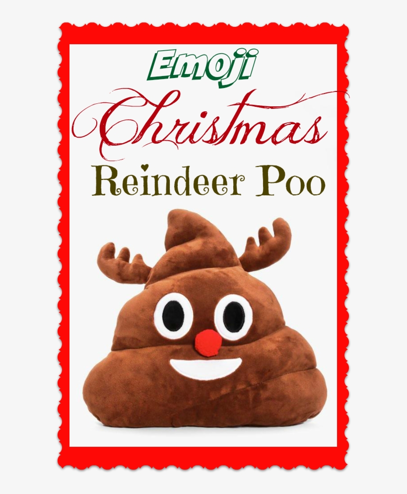 Christmas Reindeer Poo Emoji Cushion - Courtside Market White Christmas Painting Print, transparent png #1303136