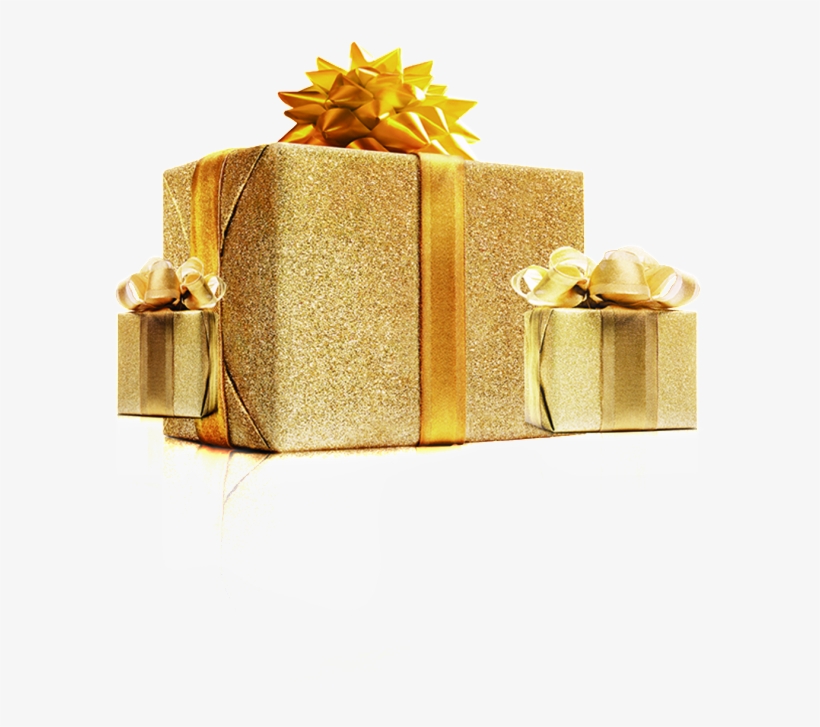 Golden Texture Gift Box - Gift, transparent png #1303279