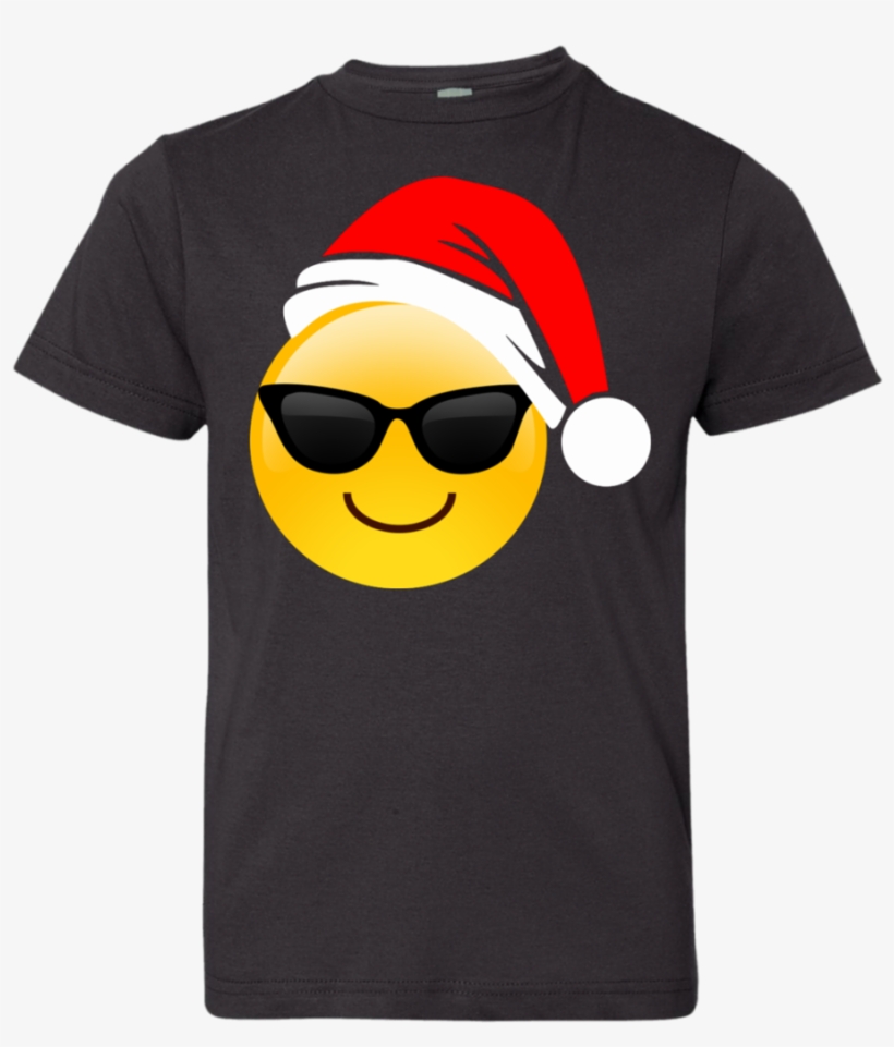 Emoji Christmas Shirt Cool Sunglasses Santa Hat Family - Birthday Girl Emoji Sunglasses Shirt Smile T Shirt, transparent png #1303377