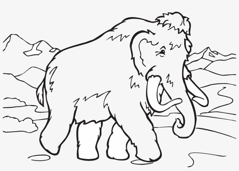This Free Icons Png Design Of Coloring Book Mammoth, transparent png #1303996
