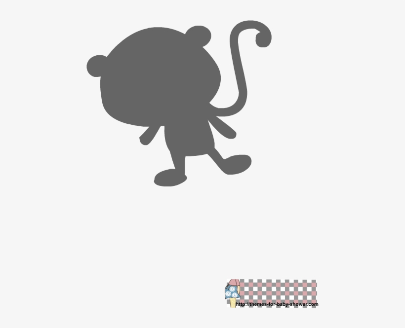 Monkey Baby Shower Stencil - Stencil Of Baby Print, transparent png #1304368