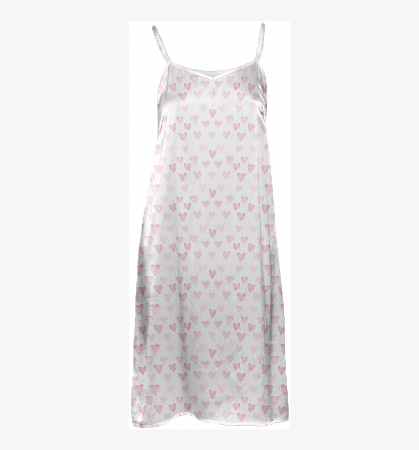 Watercolor Hearts Slip Dress $114 - Nightgown, transparent png #1305230
