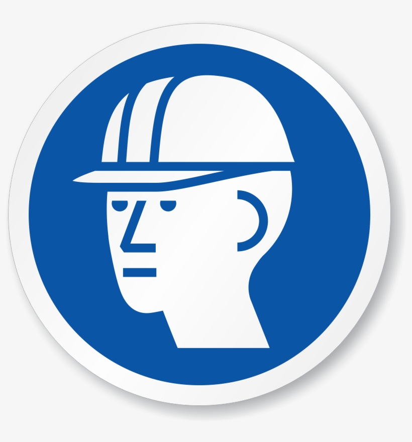 Zoom - Buy - Hard Hat Warning Sign, transparent png #1306107