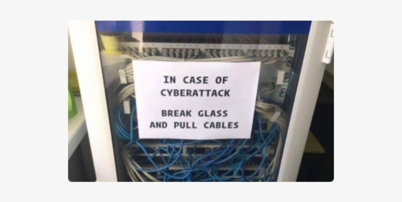 In Case Of Cyberattack Pull Cables - Case Of Cyber Attack Break Glass, transparent png #1306484