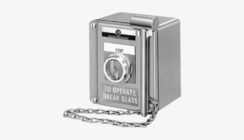 Enclosed Pushbutton Station Break Glass Stop 2no 2nc - Allen-bradley, transparent png #1306534