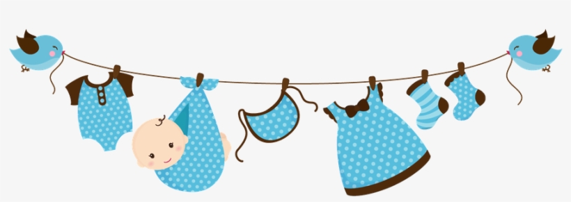 Baby Clothes Line Png Jpg Library Download - Clothesline Baby Shower Clipart, transparent png #1307102