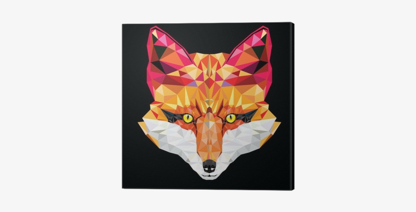 Fox Head In Geometric Pattern, Vector Illustration - Geometric Fox Painting, transparent png #1307720
