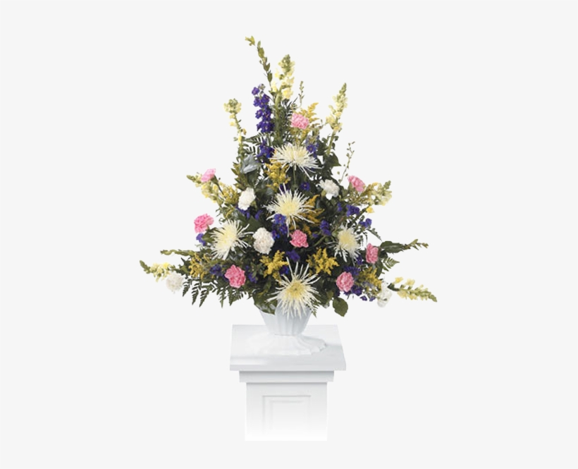 Pastel Pedestal - Pedestal Flower Pot With Flowers, transparent png #1307814