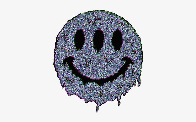 Vaporwave Trippy Trip Smile Smiley Emoji Tumblr Aesthet - Smiley Face Melting Gif, transparent png #1308008