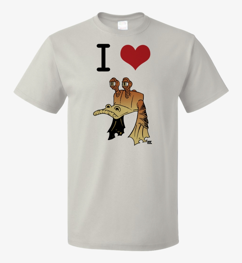 Standard Light Grey Starkid Ani I Heart Jar Jar T-shirt - Wv Golf Mk3 T Shirt, transparent png #1308348