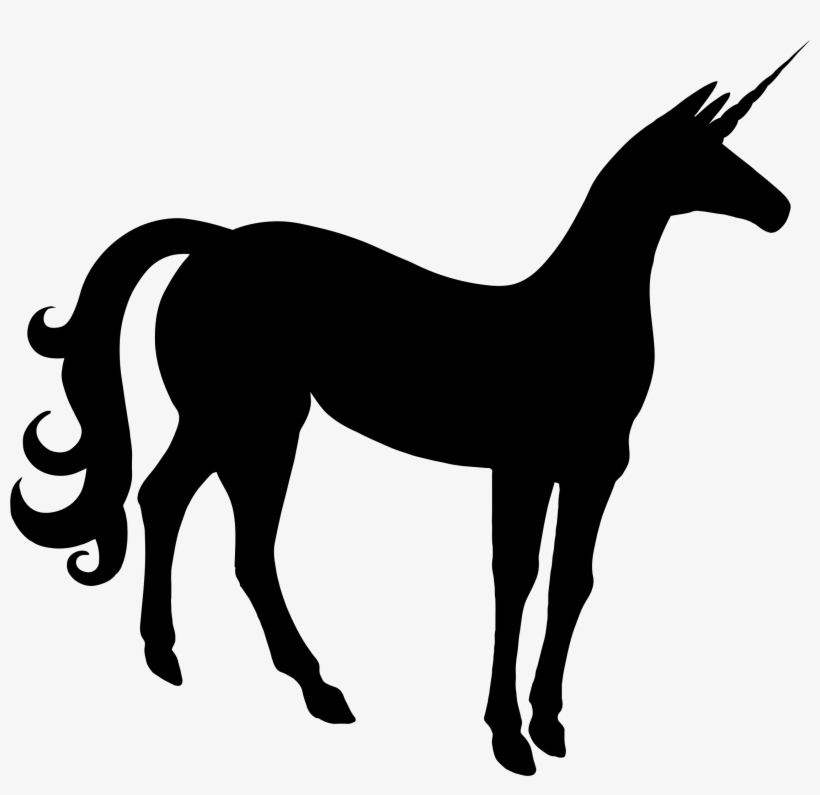Slim Unicorn Silhouette - חד קרן שחור לבן, transparent png #1308514