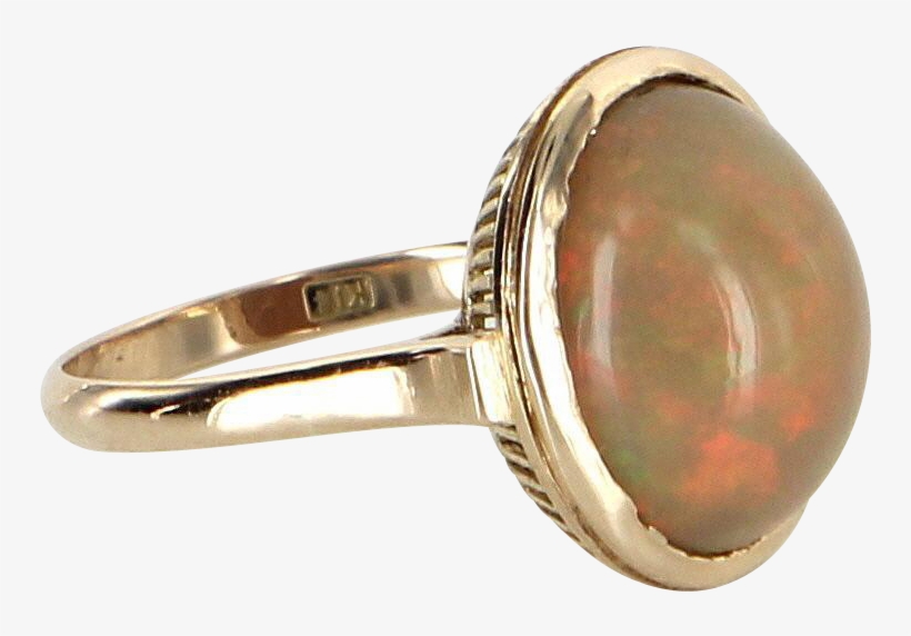 Natural Mexican Fire Opal Cocktail Ring Vintage 14 - Natural Mexican Fire Opal Cocktail Ring - Precious, transparent png #1308605