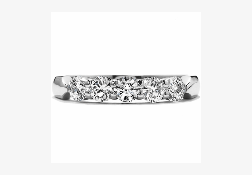 Hearts On Fire Engagement Band - 18kt White Gold Five Stone Hearts On Fire Band .51cttw, transparent png #1308822