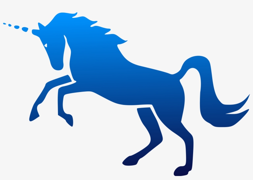 Open - Blue Unicorn Clip Art, transparent png #1308841