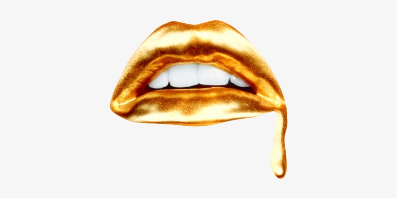 Lips, Gold, And Teeth Image - We Heart It Gold, transparent png #1310213