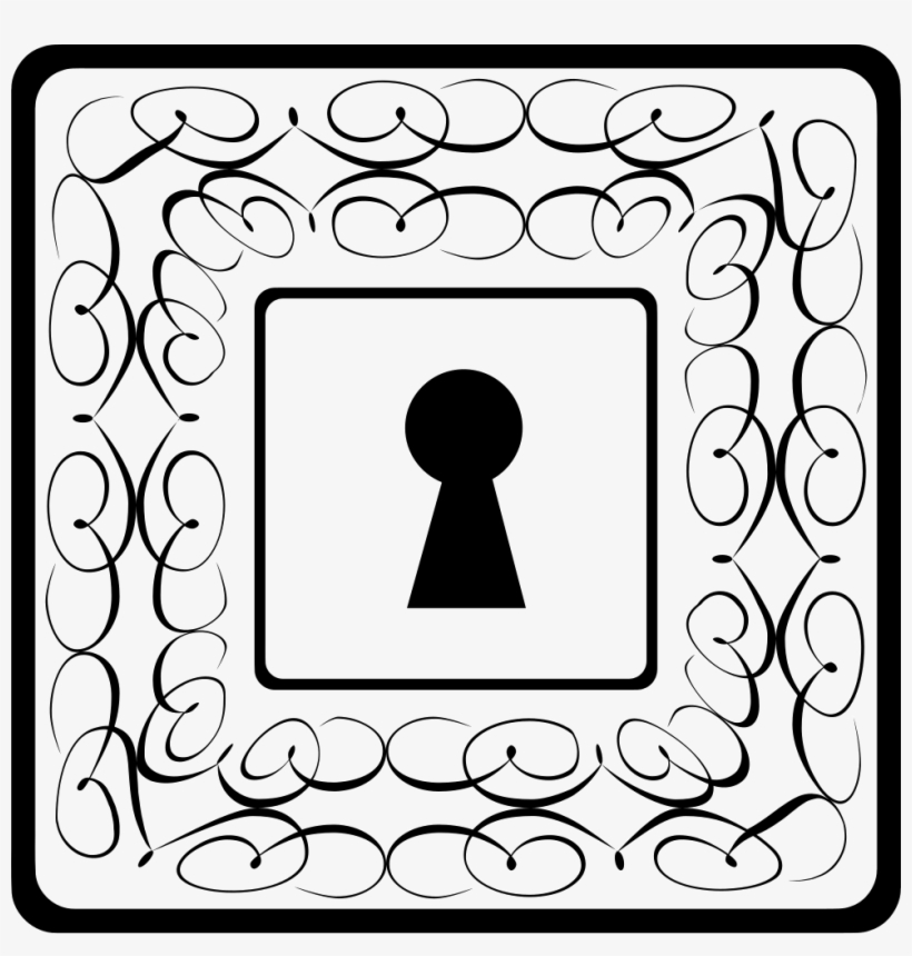 Keyhole In Squares With Thin Delicate Floral Designs - Buco Della Serratura Simbolo, transparent png #1311418