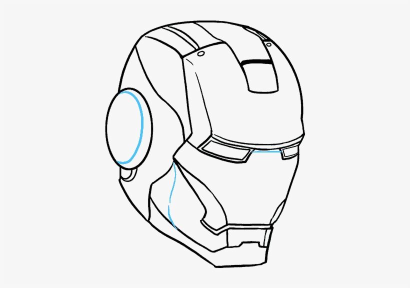 How To Draw Iron Mans Mask Iron Man Face Sketch Free